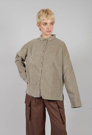 Short Collar Shirt V in Marron Glace