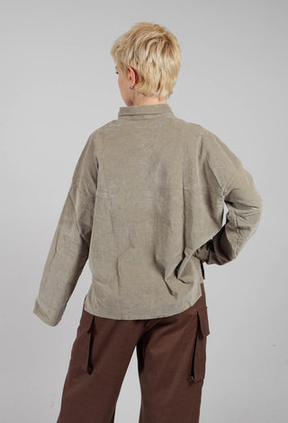 Short Collar Shirt V in Marron Glace