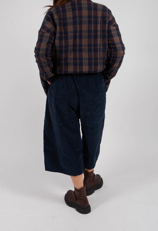 Velvet Wide Trousers in Ink