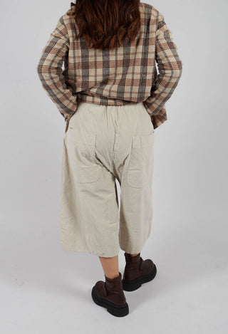 Velvet Wide Trousers in Oatmeal