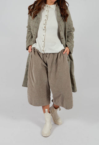 Velvet Wide Trousers in Marron Glace