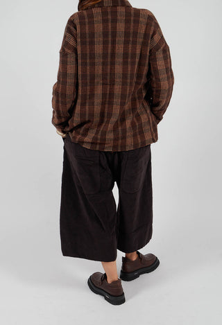 Velvet Wide Trousers in Chocolate