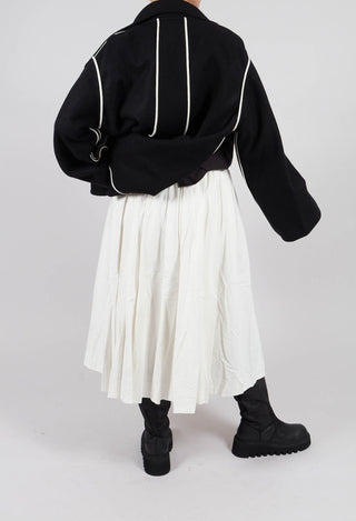 Pleated Long Skirt C in Milk