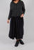 Pleated Long Skirt C in Black