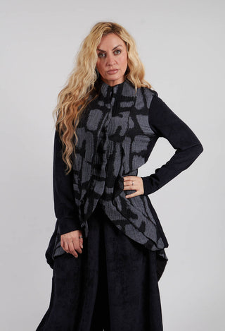 Jacket with High Low Hem in Black