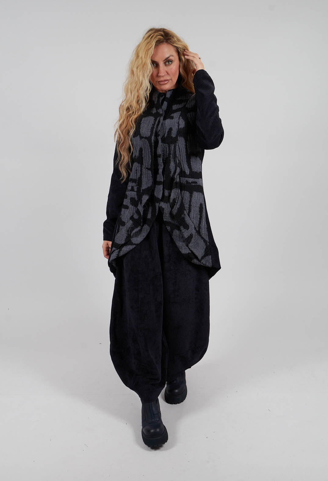 Jacket with High Low Hem in Black