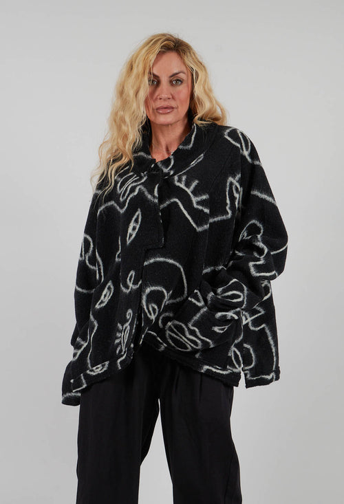 Mandarin Collar Jacket in Black