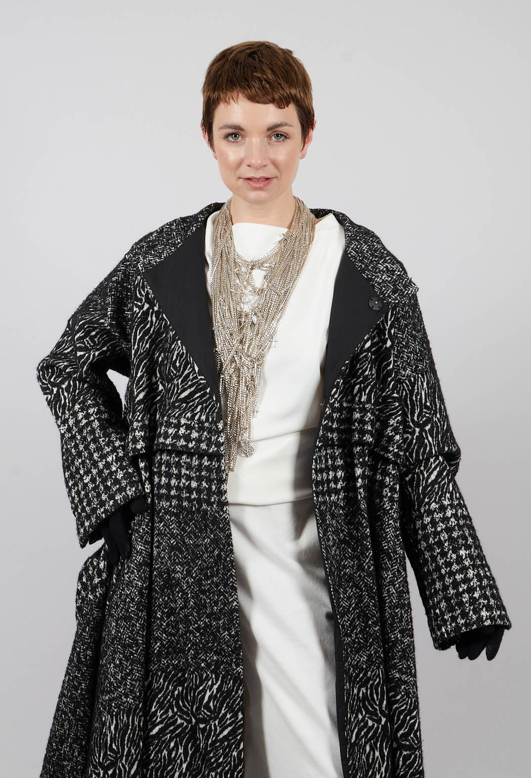 Long Wool Coat in Black