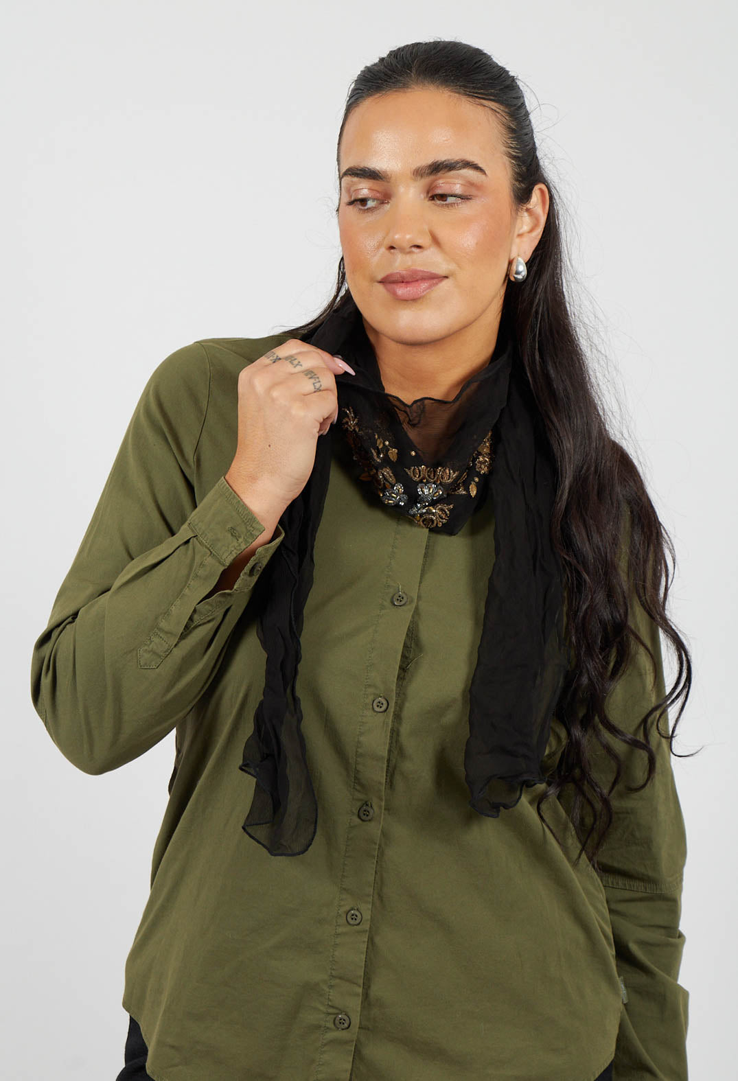 Sheer Jewel Belt in Black