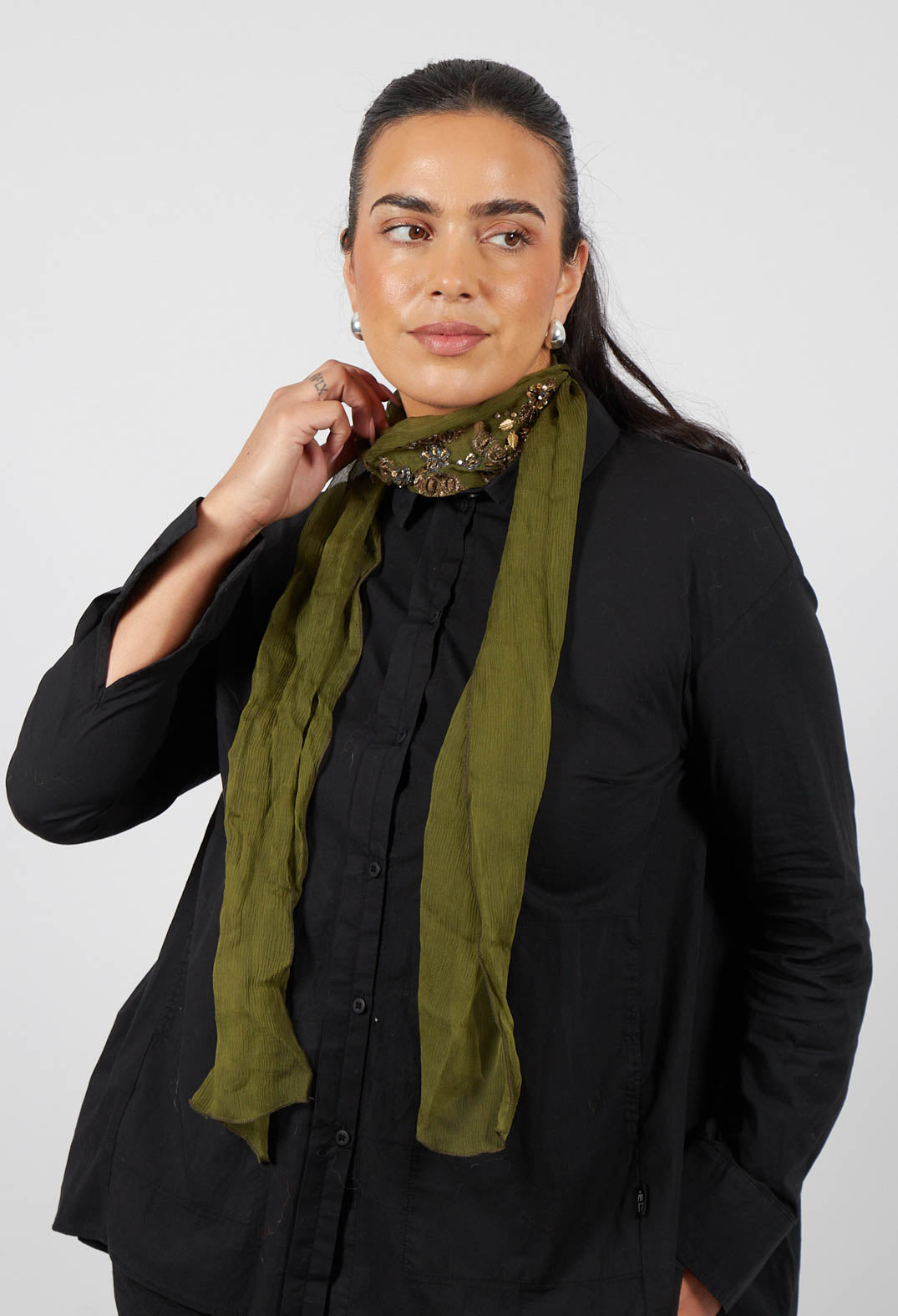 Sheer Jewel Belt in Green Leaf