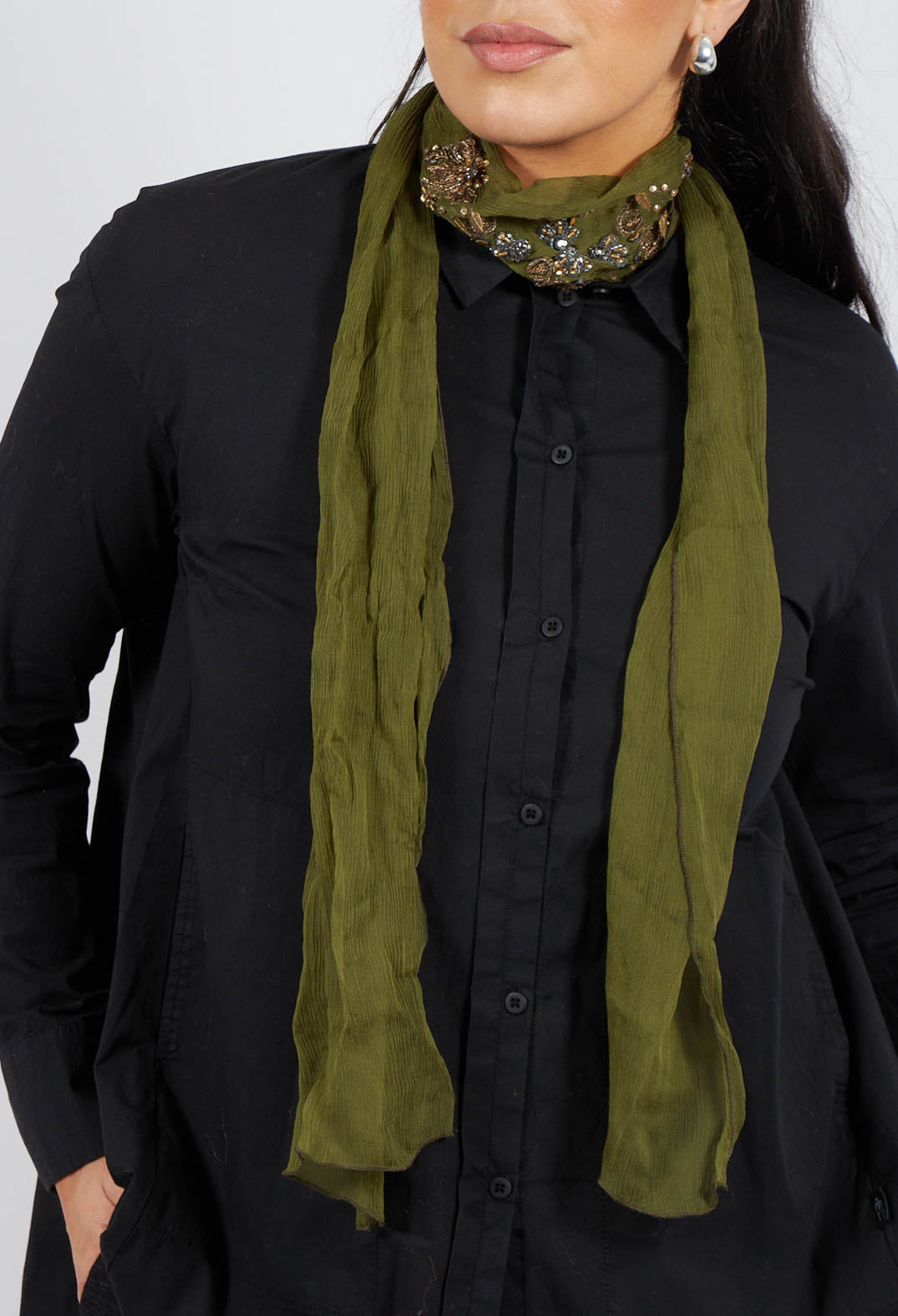 Sheer Jewel Belt in Green Leaf