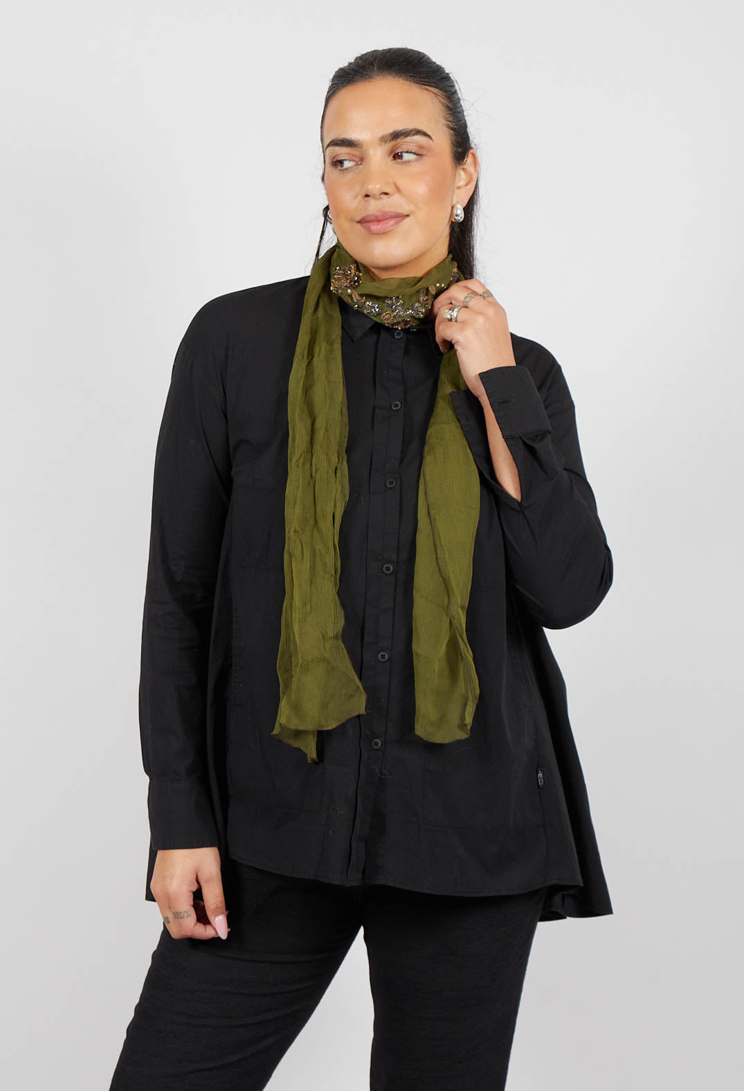 Sheer Jewel Belt in Green Leaf