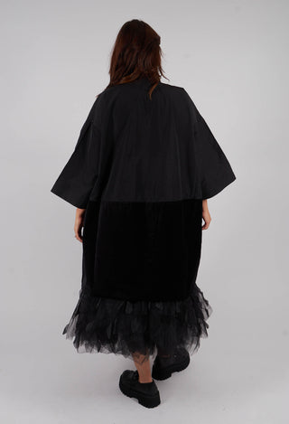 Fukkura Poplin Coat Dress in Black