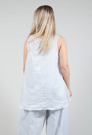 A-Line Cotton Vest Top in Grey Print