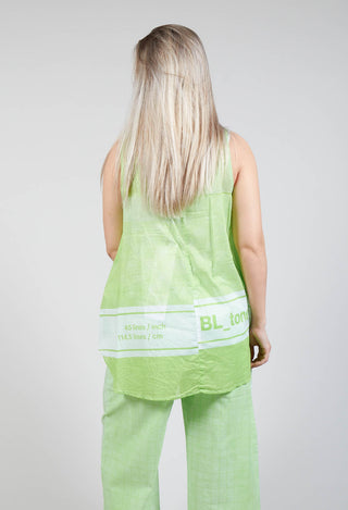 A-Line Cotton Vest Top in Lime Print