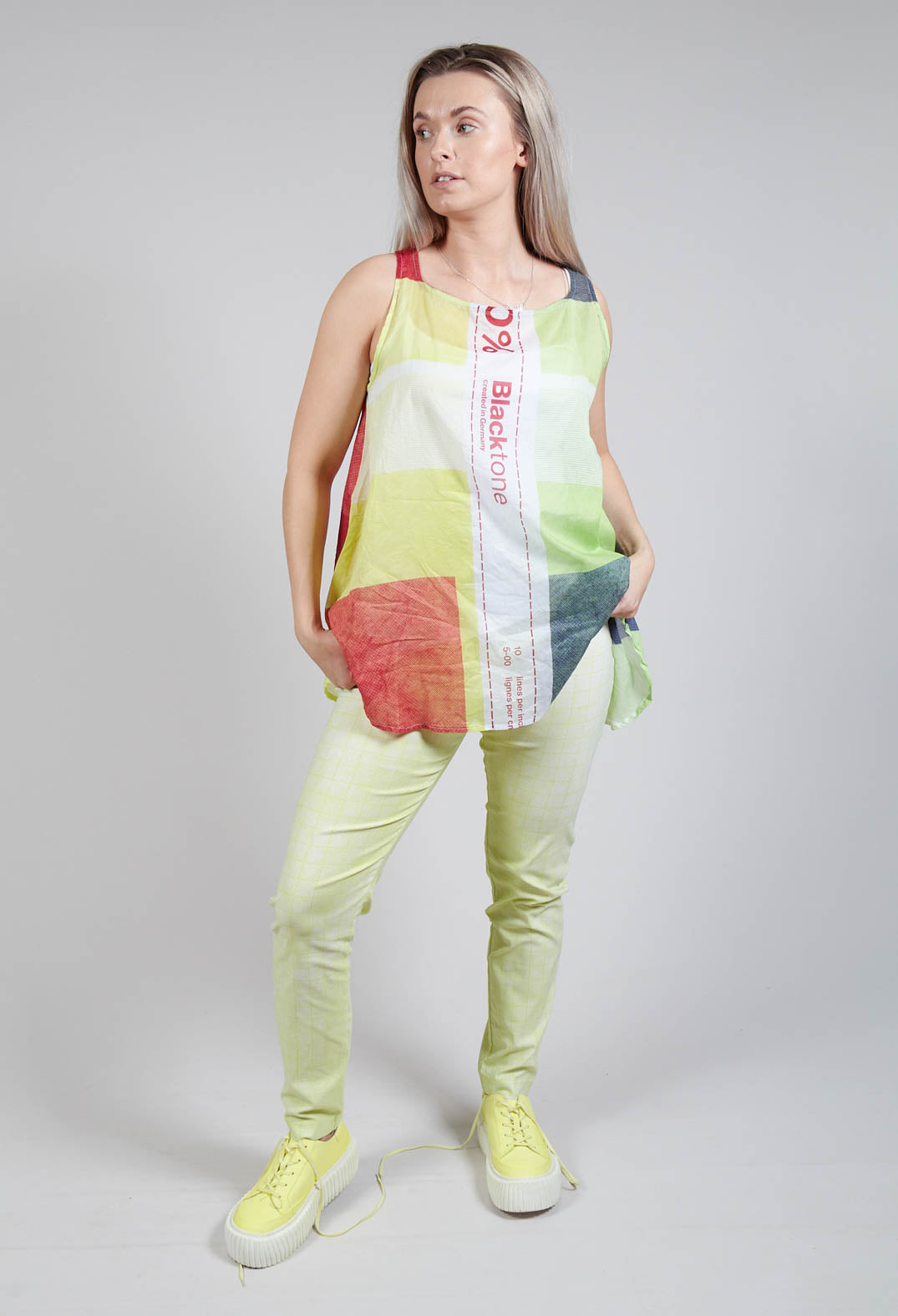 A-Line Cotton Vest Top in Multicolour