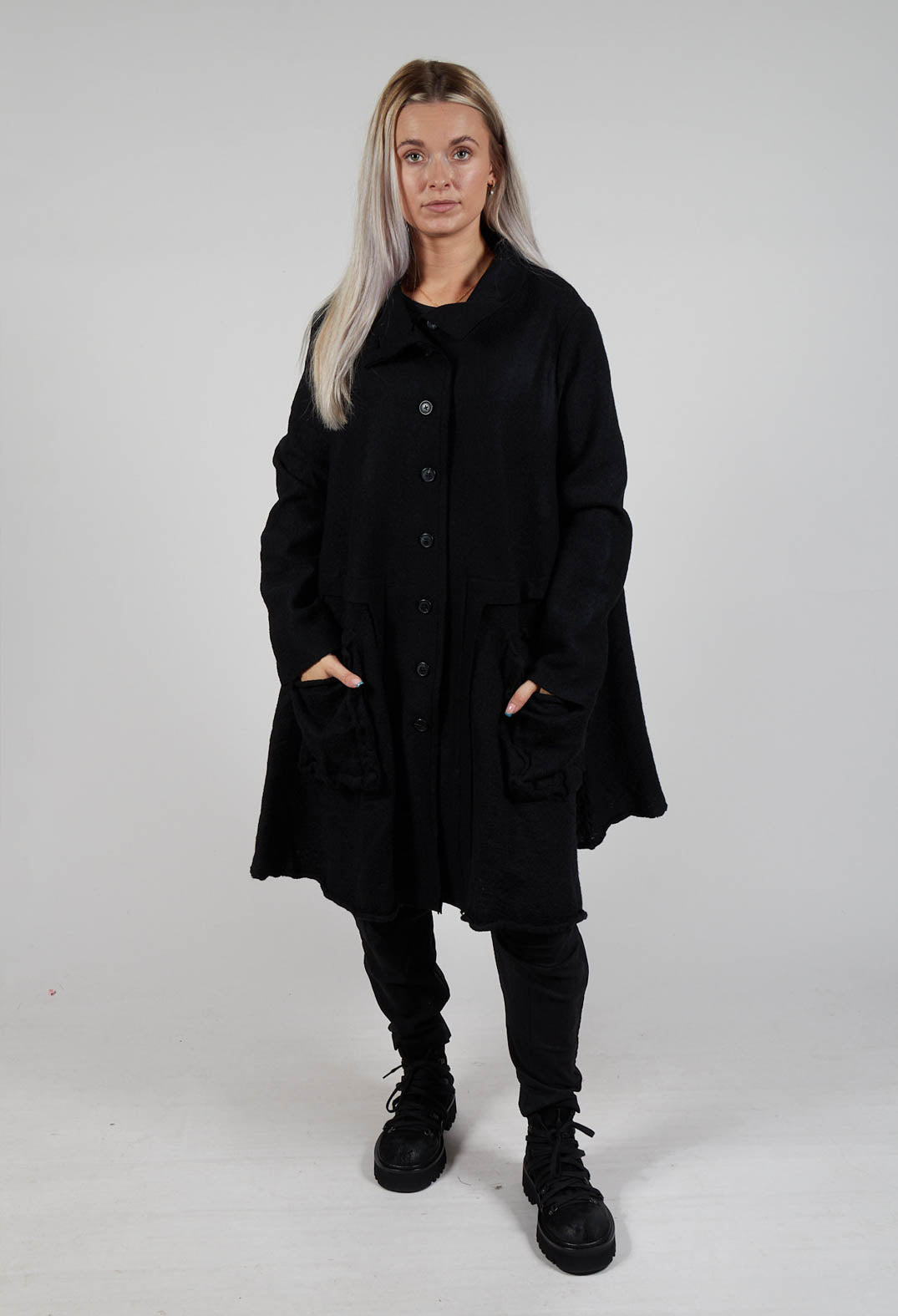 A-Line Jacket with Feature Pockets in Black