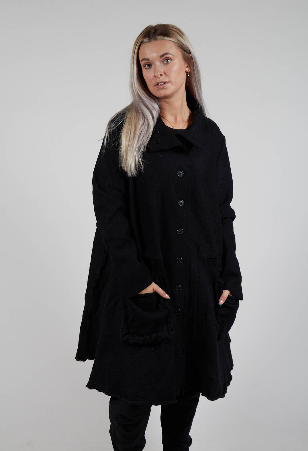 A-Line Jacket with Feature Pockets in Black