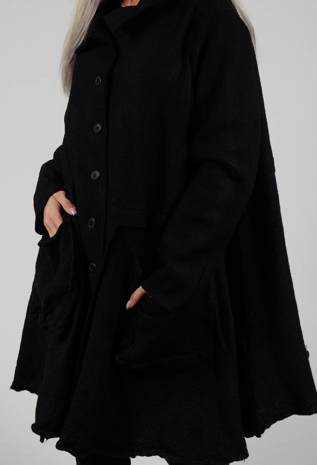 A-Line Jacket with Feature Pockets in Black