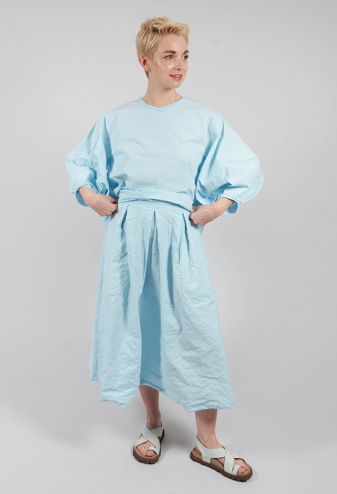 A Line Skirt in Cielo