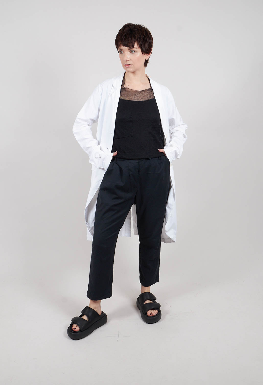 Hollie Ankle Grazer Trousers in Black