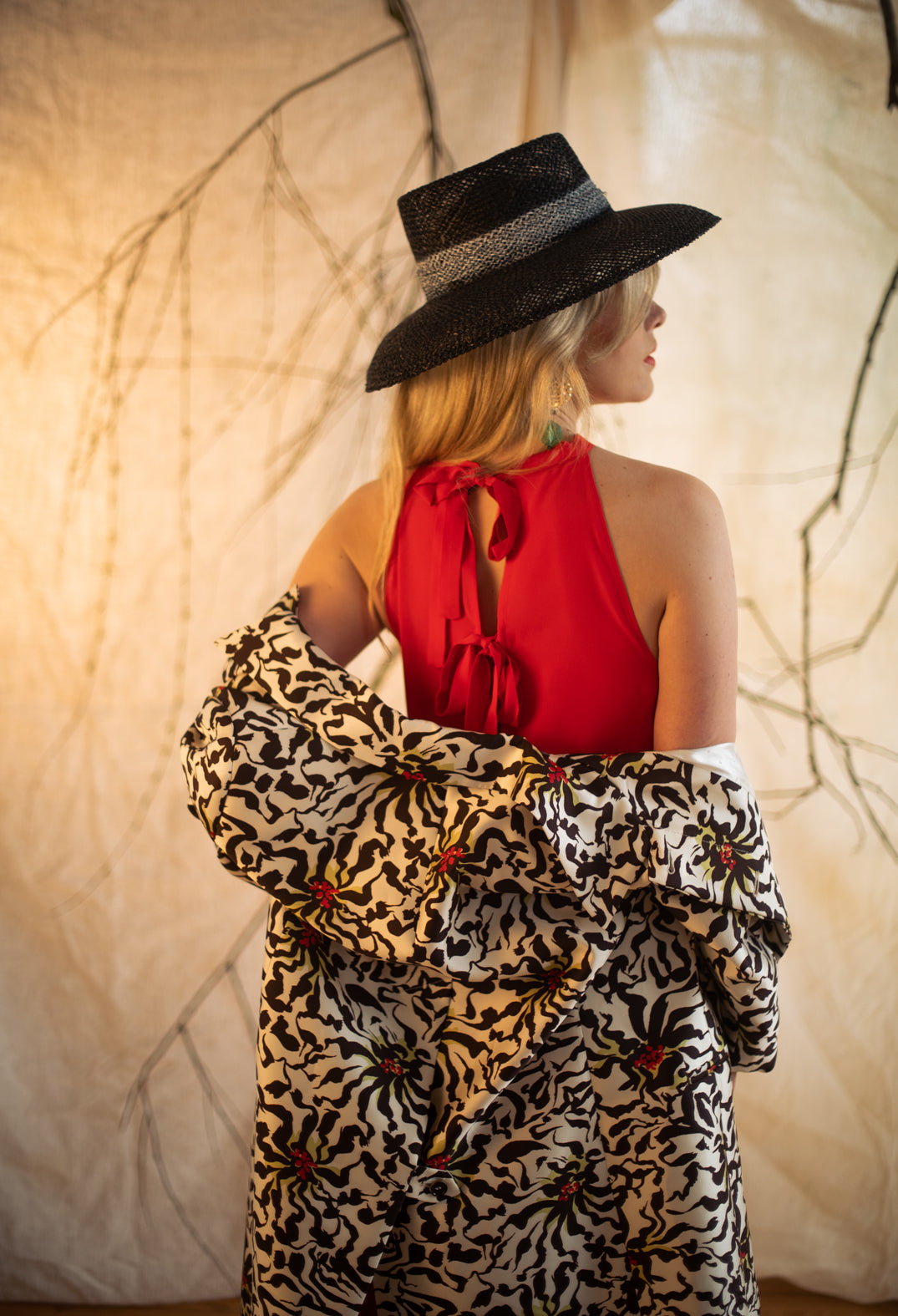Silk-Blend Crepe Jumpsuit in Red
