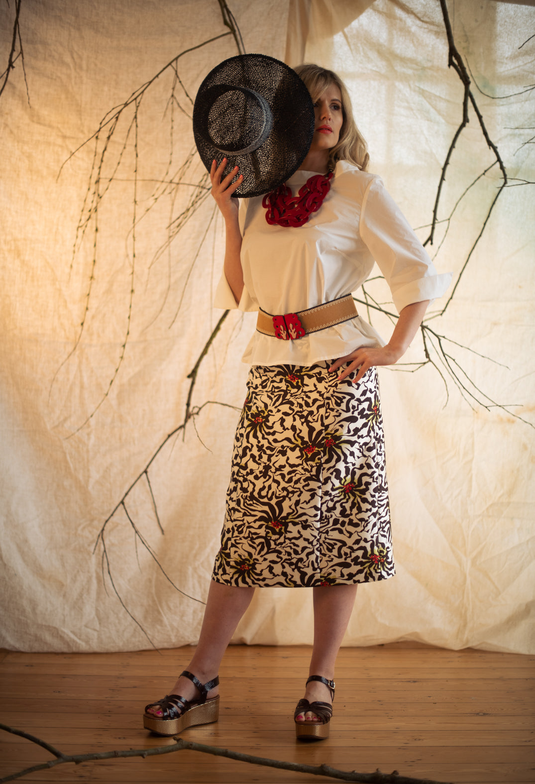 Duchesse Skirt in Botanic Zebra Print