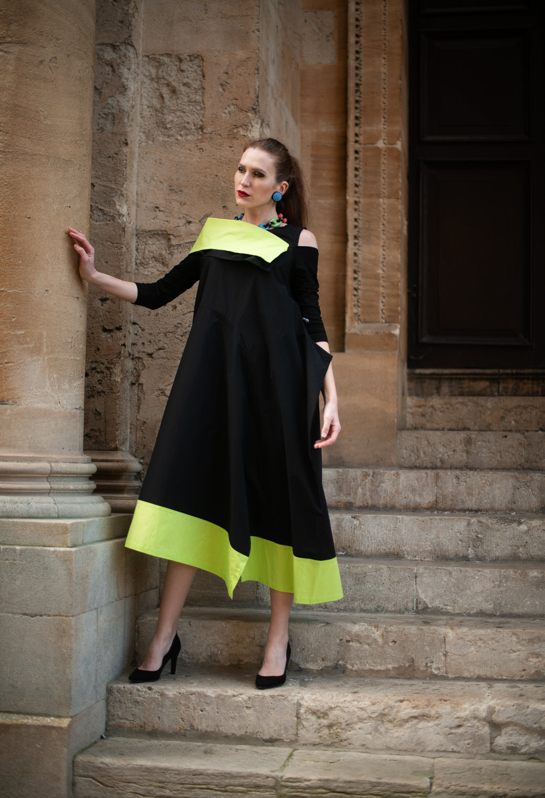 Xenia Design OPLI Dress in Black Light Green | Olivia May Xenia Design OPLI Dress in Black Light Green | Olivia May