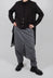 Drop Crotch Rolled Up Woven Trousers in Stone
