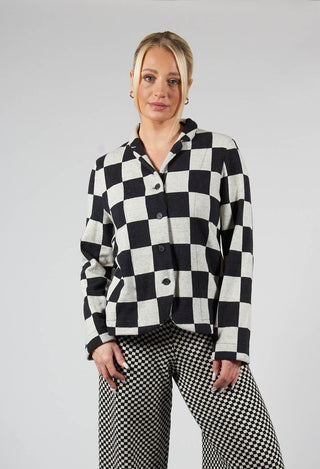 Adel J Jacket in Nero Large Check
