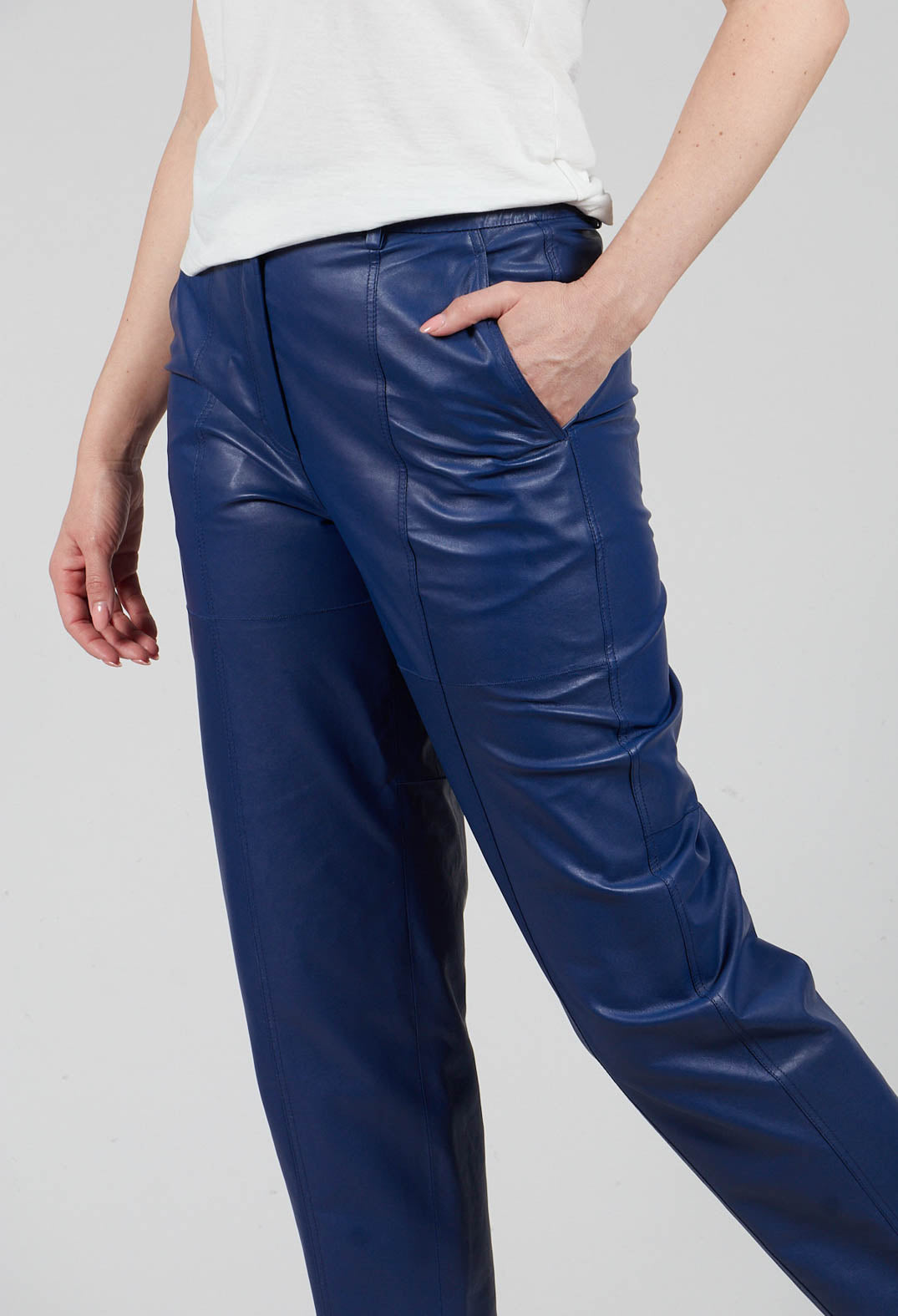 Ago Leather Trouser In Ink