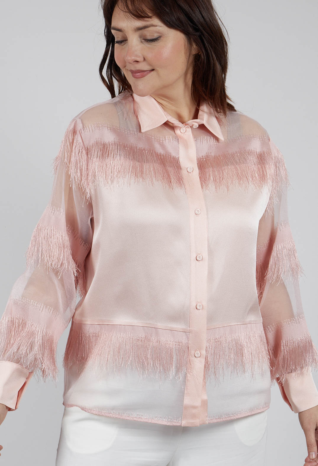 Alida Lightweight Shirt with Fringes in Arizona Sunrise