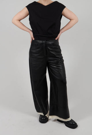 Alwin Leather Trousers in Black