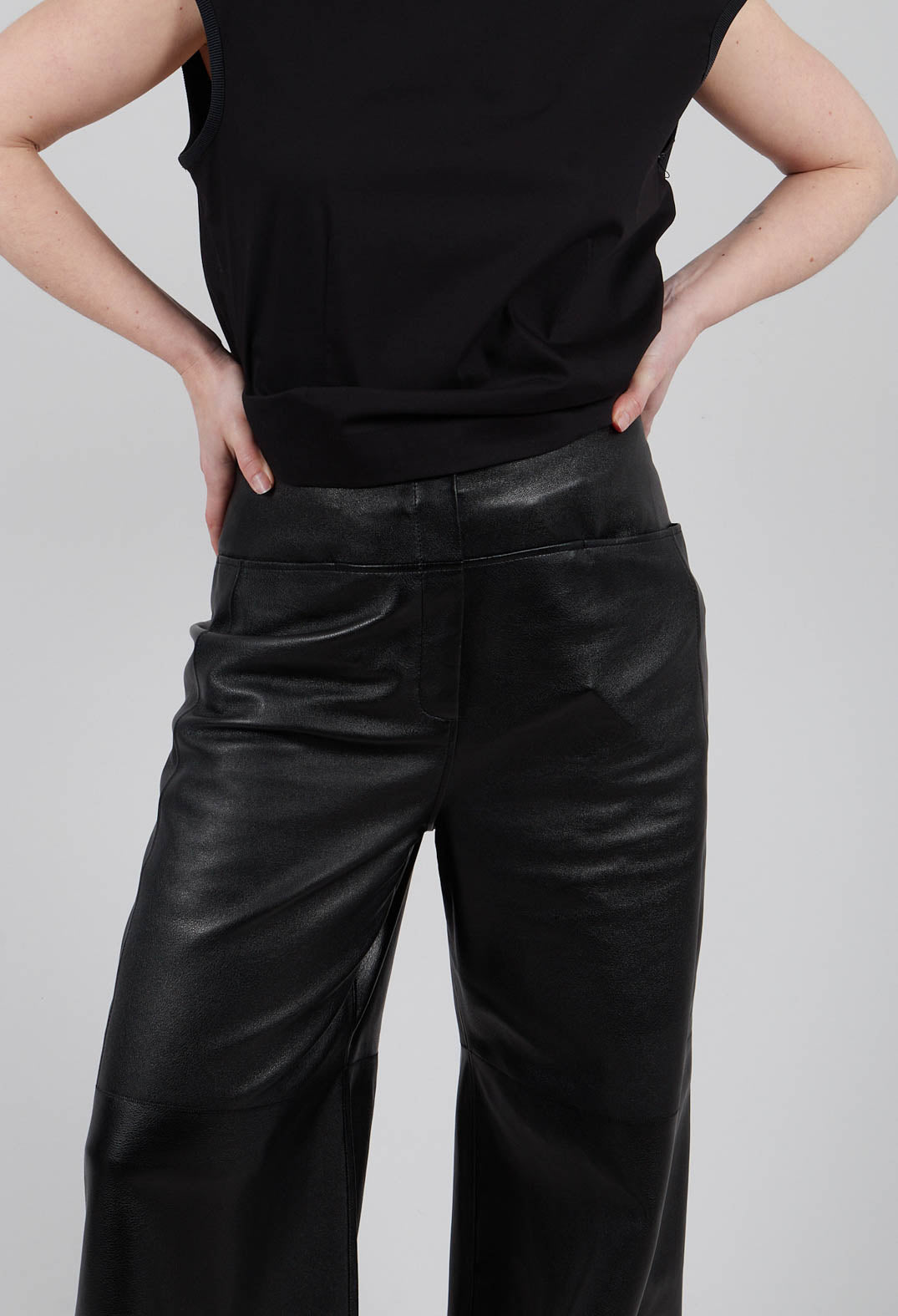 Alwin Leather Trousers in Black
