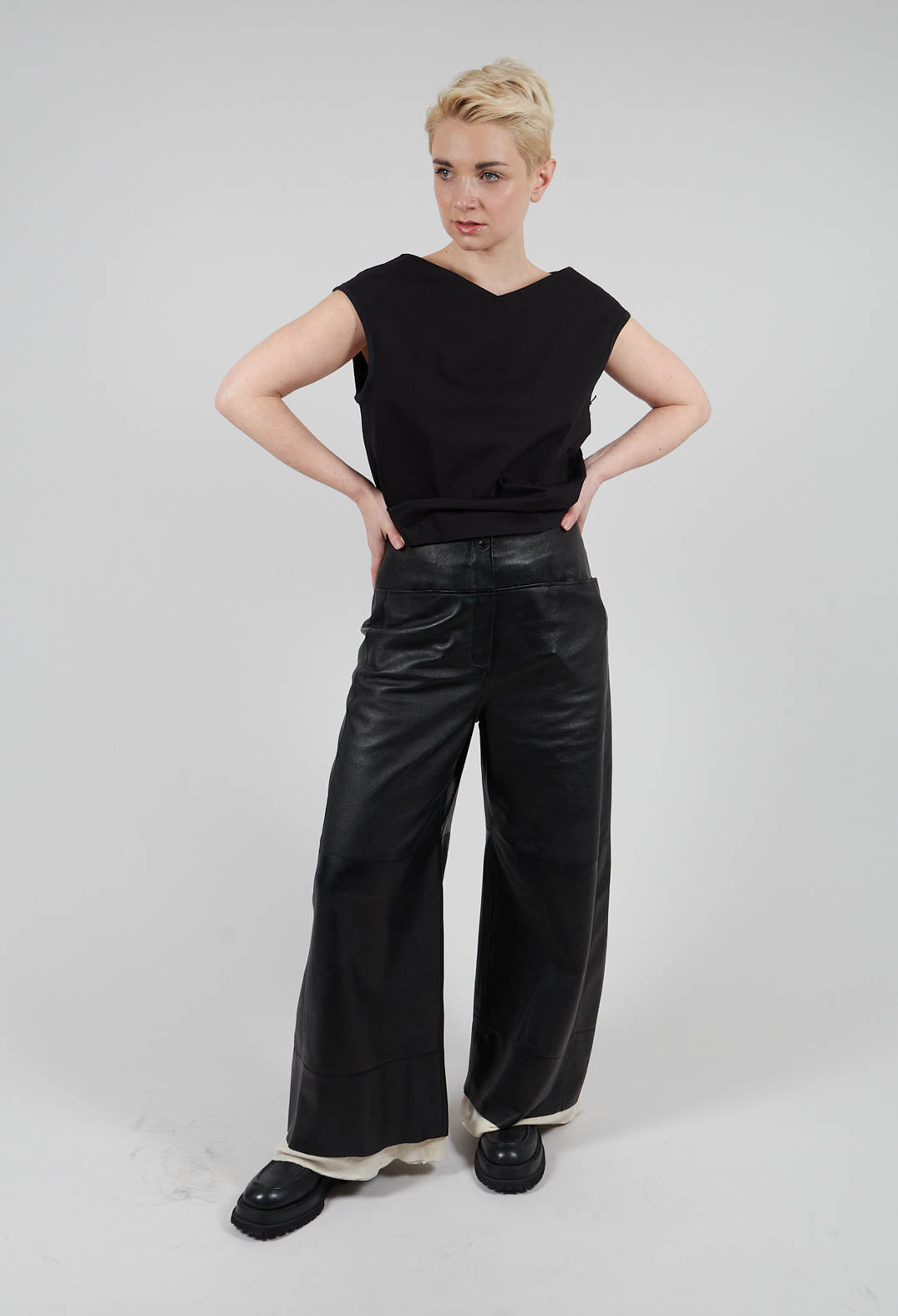 Alwin Leather Trousers in Black