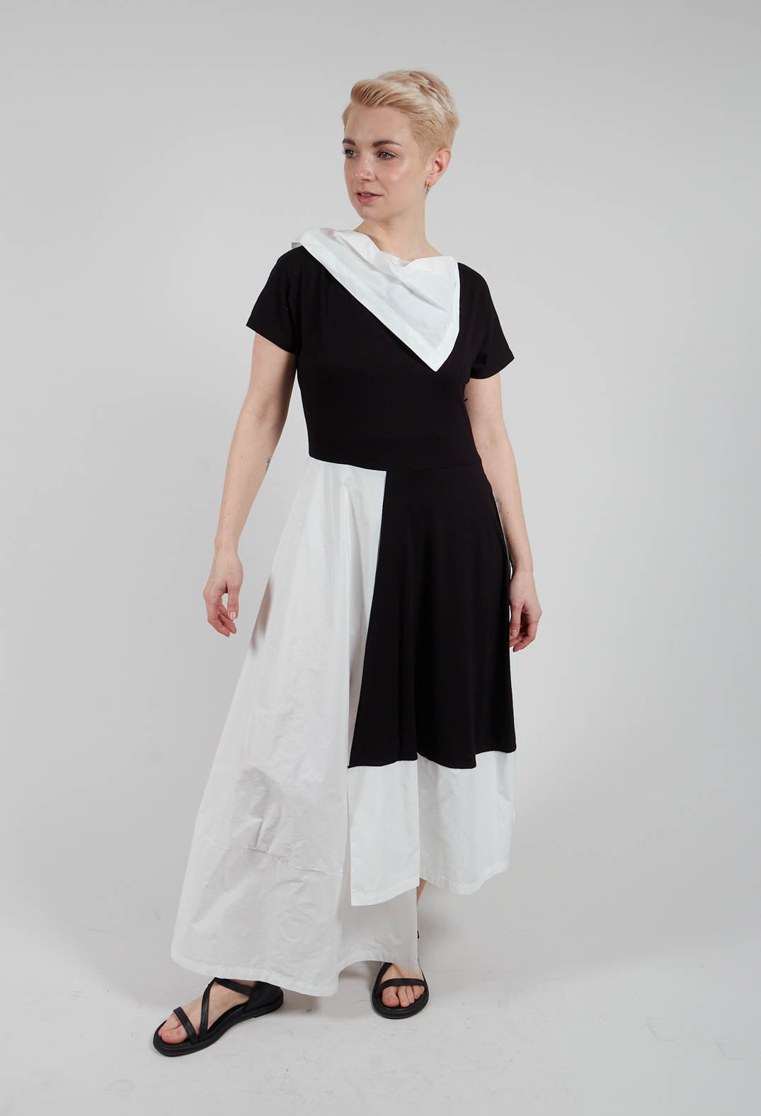 Ango Dress in Black and White