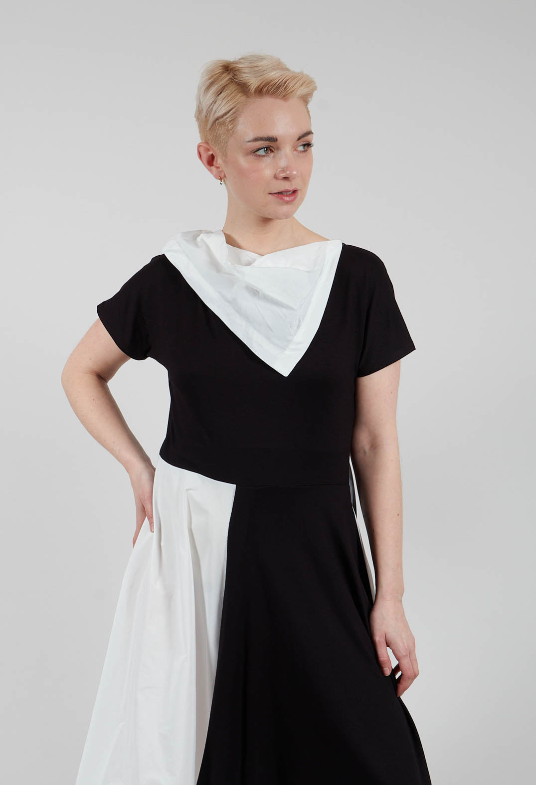 Ango Dress in Black and White