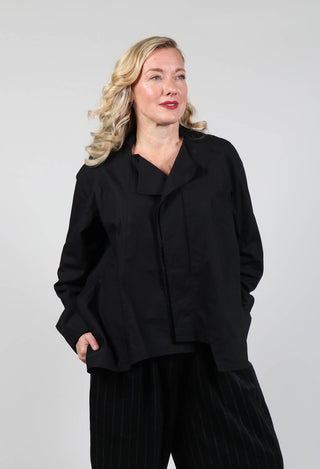 Asymmetric Hem Shirt in Black