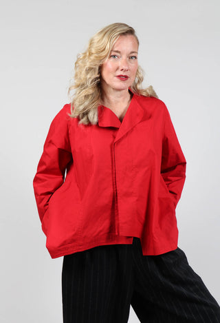 Asymmetric Hem Shirt in Red