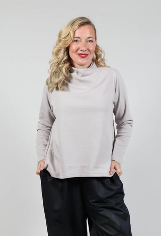 Asymmetric Jersey Top in Beige