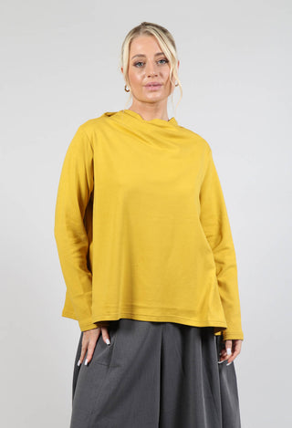 Asymmetric Jersey Top in Yellow