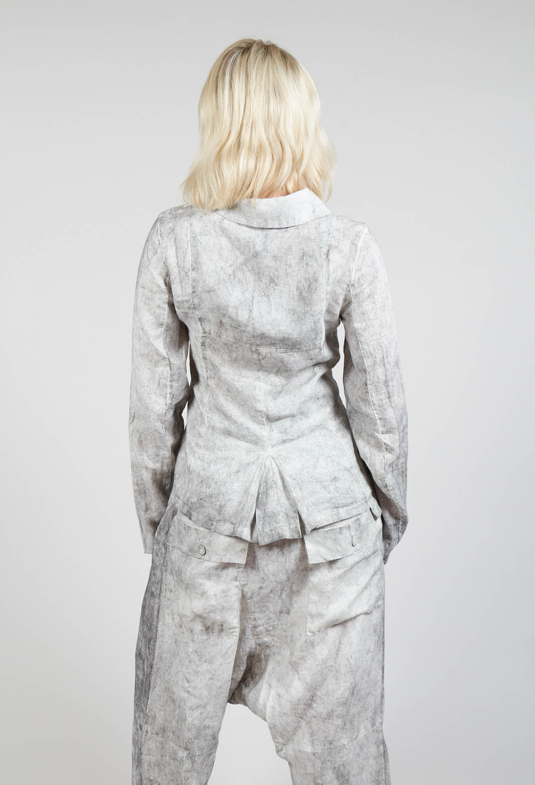 Asymmetric Short Jacket in Dark Marble