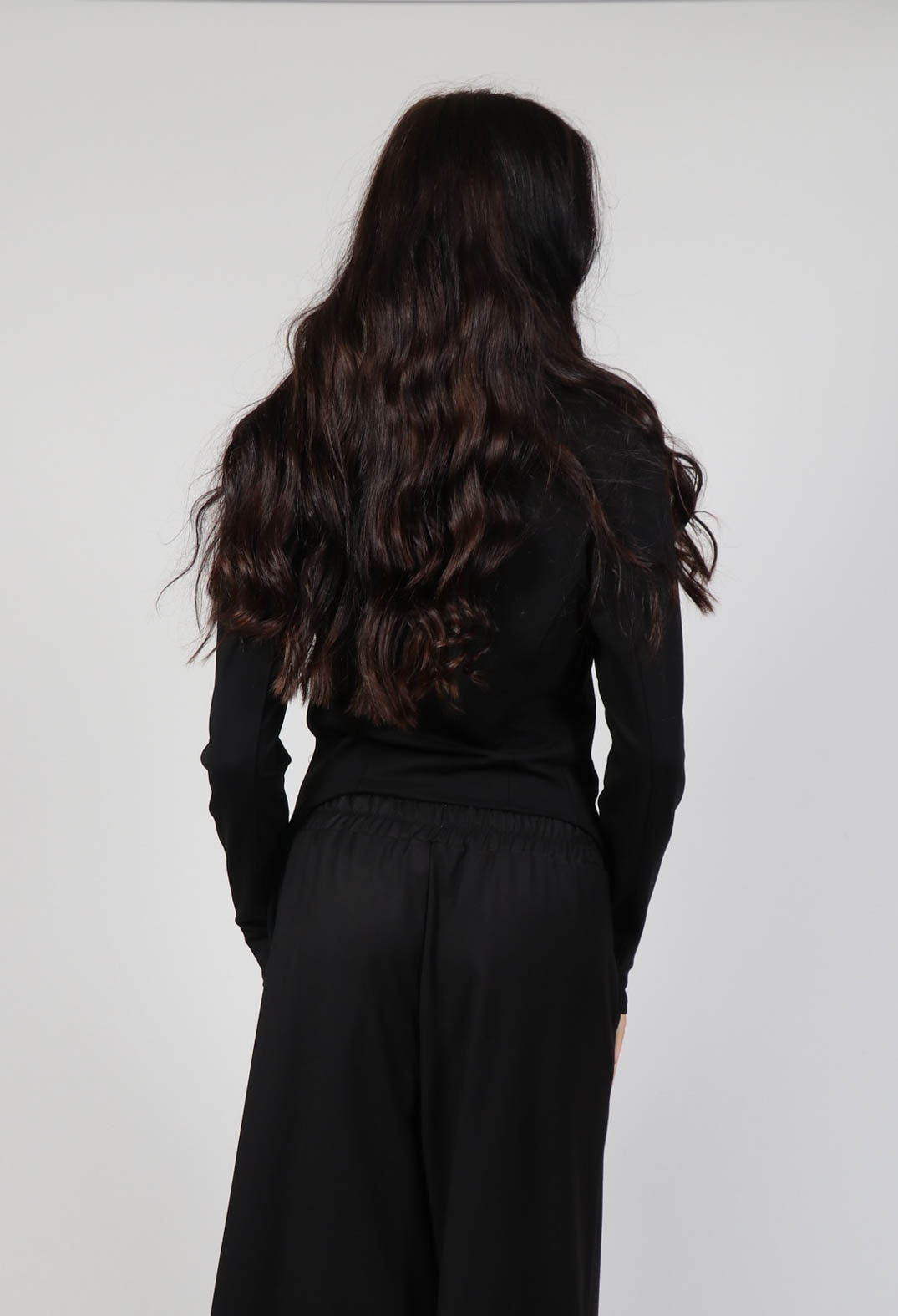 Asymmetric Strech Fleece in Black
