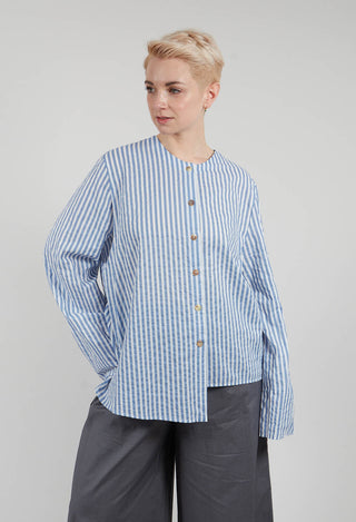 Asymmetrical Blouse in Riga Sky