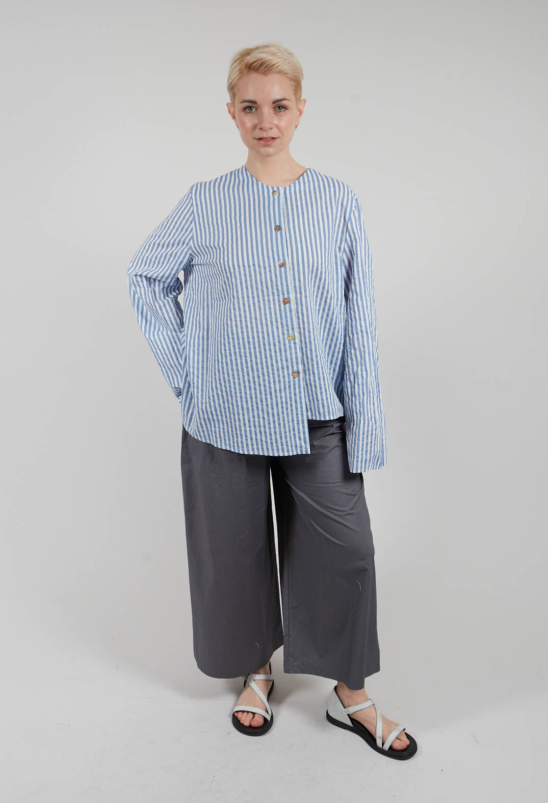 Asymmetrical Blouse in Riga Sky