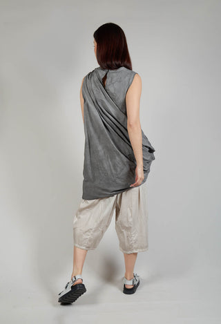 Asymmetrical Dress in Tela Paracadute Tinto Freddo Grey Storm