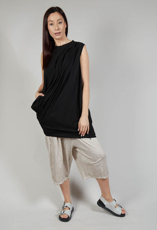 Asymmetrical Dress in Tela Paracadute Tinto Freddo Nero