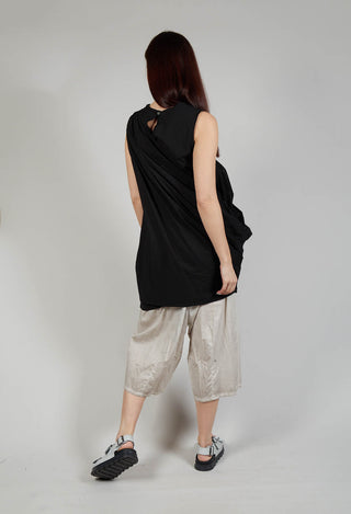 Asymmetrical Dress in Tela Paracadute Tinto Freddo Nero