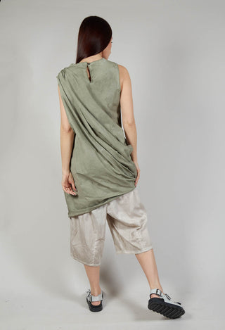 Asymmetrical Dress in Tela Paracadute Tinto Freddo Olive