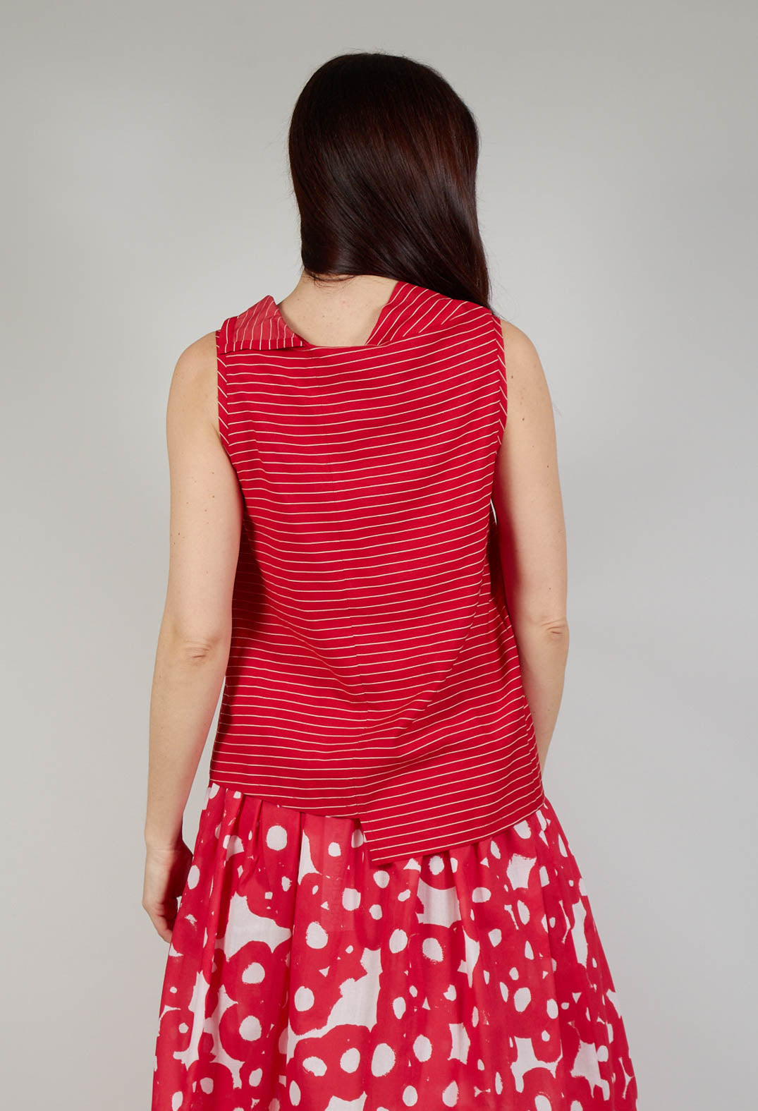 Asymmetrical Vest in Rosso